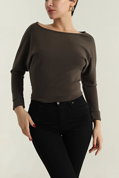 VıoShıne Γυναικεία υφασμάτινη μπλούζα Lycra Boat Neck Modal