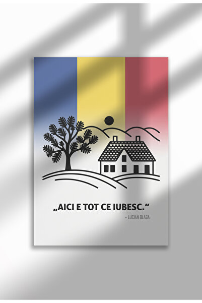 21mxm Romanian Patriotic Quote Canvas Poster – Unframed on Matte Canvas - This Is All I Love