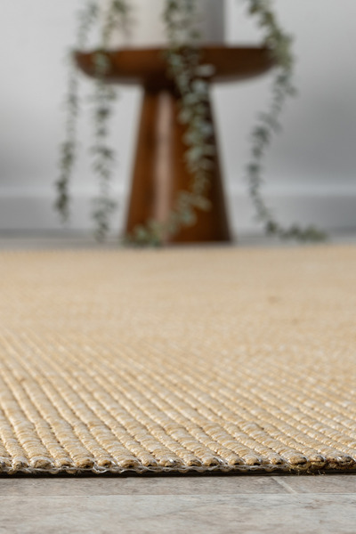 Colore Home Jute Straw Beige Knitted Non-Slip Base Washable Sisal Carpet Jute Runner Rug