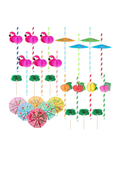 OEM Set of 110 cocktail decorations Patelai, paper, wood, plastic, multicolor