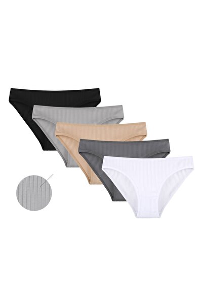 Donella Pachet de 5 material reiat Chiloți din bumbac material elastic pentru femei 2123PD2