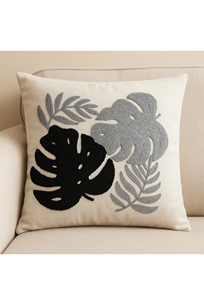 LaraLisa Husă de pernă brodată cu 2 perforații, 45x45 cm