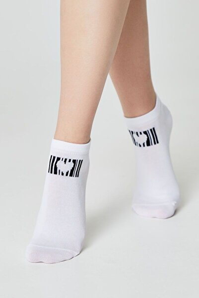 Conte Elegant Short cotton socks with heart pattern, Esli 584 - White, 38-39 ...