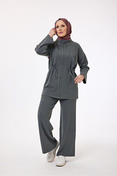 My City 44166 - Stylish Comfortable Casual Drawstring Waist Knitwear Women's Set with Pants