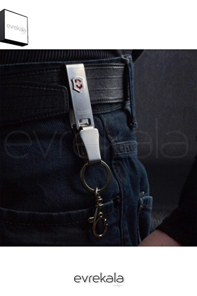Victorinox Evrekala Steel Keychain Can Be Attached to Belt Modern Keychain Belt Hanger