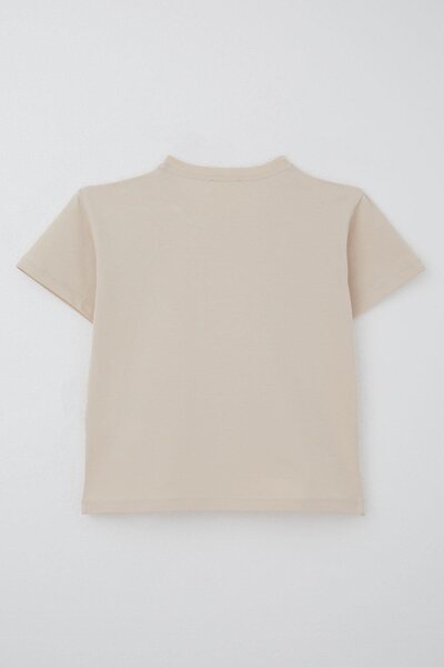 Breeze Girl's Shorts Set Love Themed Flower Printed 6-12 Years Old, Beige