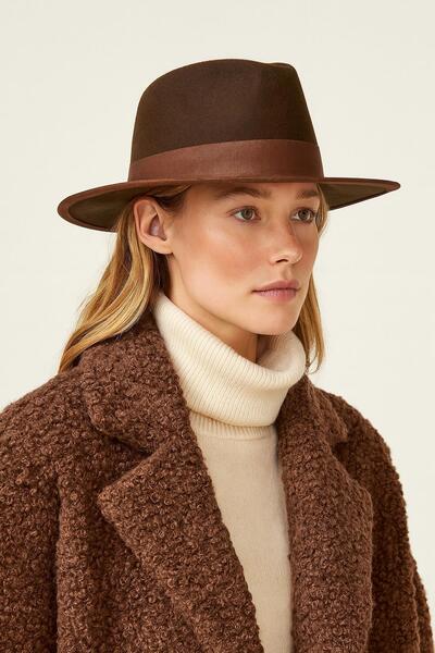Külah Premium Valerie Fedora Hat - Dark Brown