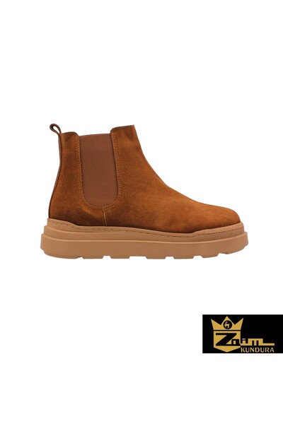 Zaim Kundura Women's Tan Genuine Suede Boots 505320063-1