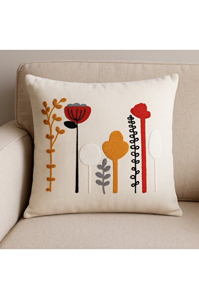 LaraLisa غطاء وسادة مطرز بتصميم مزدوج مقاس 45×45 سم