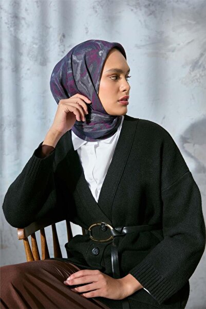 Silk Home Eșarfă din viscoză Velora Gri grafit-rosu-afumat, cu model, anti-al...