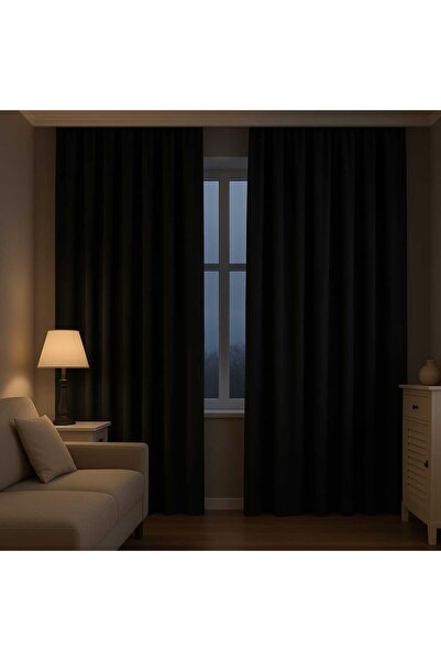 morpi Blackout Light-Proof Black Background Curtain Without Pleats (Extrafor ...