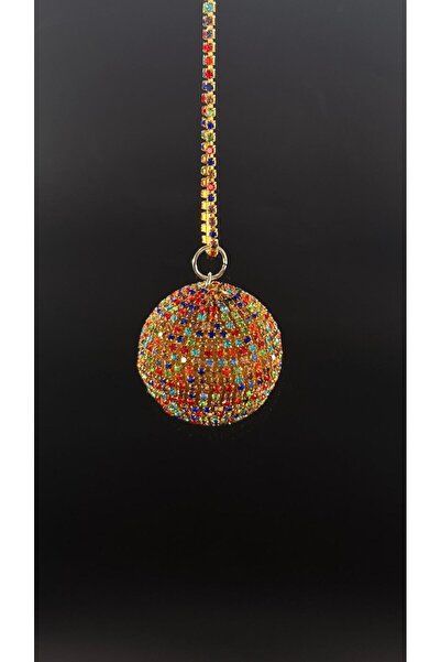 Efe Aks زينة مرآة الرؤية الخلفية على شكل كرة ديسكو مرصعة بالأحجار 5 سم زينة م...