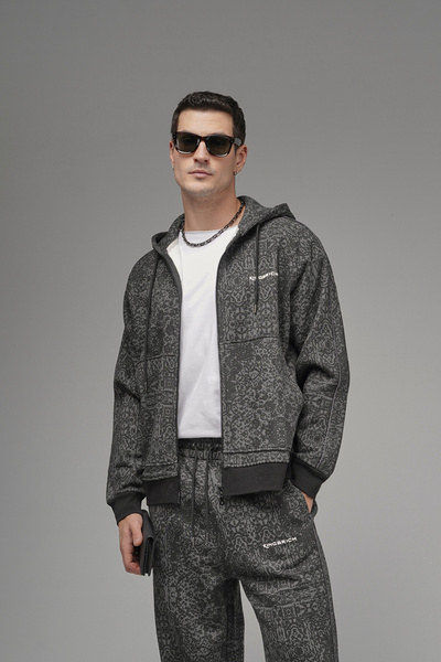 Butik Trend Biz Ethnic Patterned Hooded Piece Set