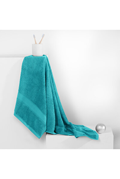 Deco King Bath towel with embroidered cotton border, 425 g/m2, Bamby, 50 x 100 cm, turquoise