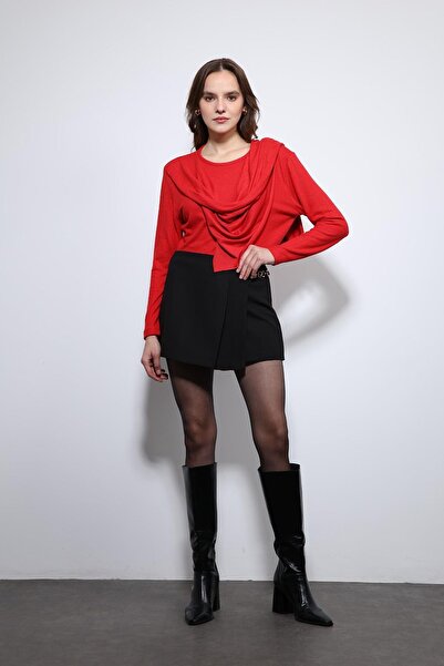 Antioch Red Draped Ball with Shawl Detail