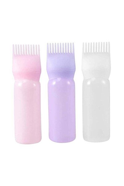 BLOOMING TIME 3 Piece Hair Dye Applicator Bottle With Brush White/Purple/Pink