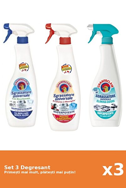 Chanteclair Set 3 Degresant Chanteclair: 1x Bicarbonat, 1x Marsilia, 1x AntiM...
