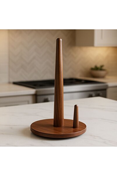 Suo Home Acacia Noir2 Wooden Paper Towel Holder – Kitchen Countertop Roll Paper Holder, Decorative Kitchen Accessory