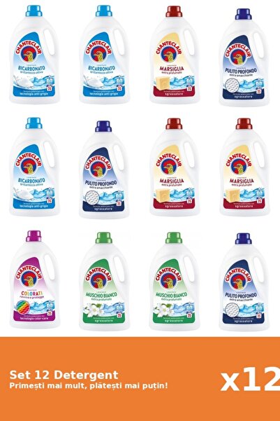 Chanteclair Set 12 Detergent Chanteclair: 3x Bicarbonat, 3x Marsilia, 3x Clas...