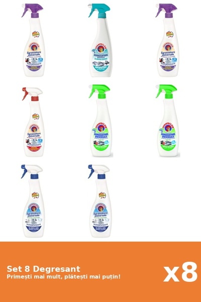 Chanteclair Set 8 Degresant: 1x Mosc Alb, 1x AntiMiros, 1x Lavanda, 1x Marsil...