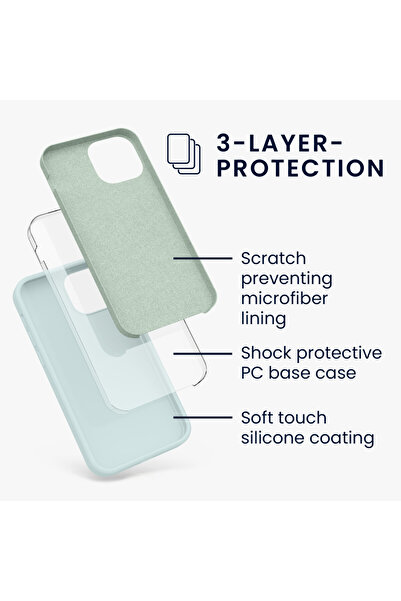 KWmobile Case for Apple iPhone 13 Mini, Silicone, Green, 55877.200