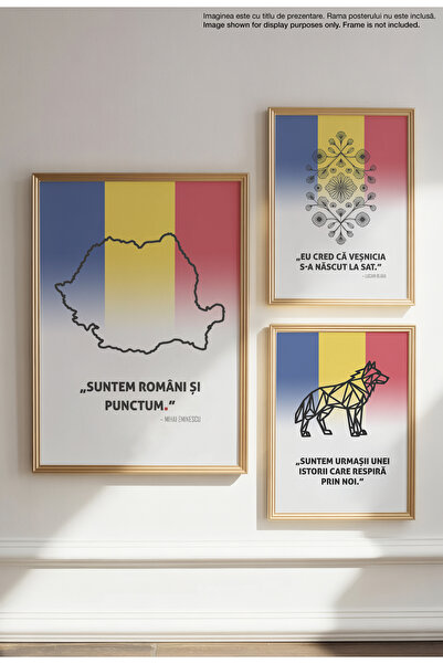 21mxm Romanian Patriotic Quote Canvas Poster – Unframed on Matte Canvas - We Are Romanians