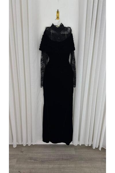 Narla Navy velvet lace dress