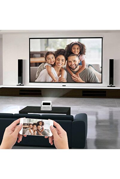 HYX Smart Touch Screen Projector, 1080P Full HD, 11000 Lumens, 130-inch, Dual WiFi, 10W Speakers, White