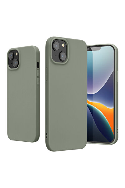 KWmobile Case for Apple iPhone 14 Plus, Silicone, Green, 59076.172