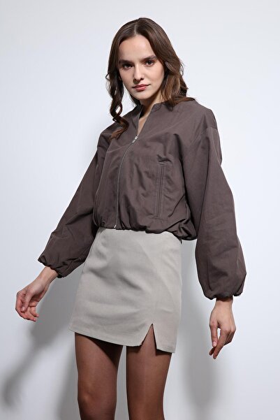 Antioch Bitter Brown Crop Women's Bomber Jacket