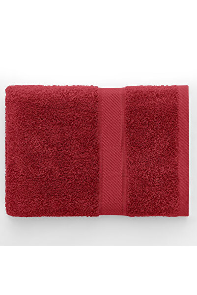 Deco King Bath towel with embroidered cotton border, 425 g/m2, Bamby, 70 x 140 cm, red