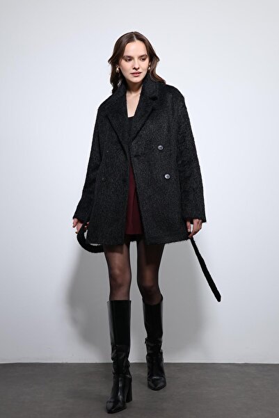 Antioch Black Short Faux Fur Coat
