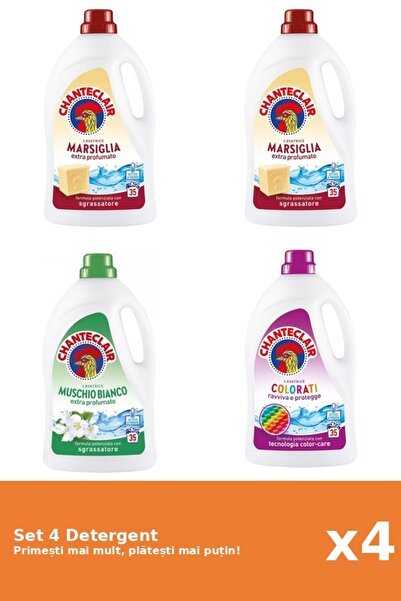 Chanteclair Set 4 Detergent Chanteclair: 2x Marsilia, 1x Mosc Alb, 1x Color