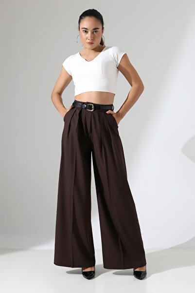 LOKADI Жіночі брюки-палаццо з плісированим поясом