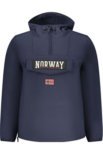 NORWAY 1963 Men's jacket, Soft Shell with Hooded, blue, zipper and pockets, XL
