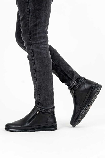 D&M DANİ&MARCA Men's Casual Shoes Boots Bootie, Soft Comfortable Comfort, Orthopedic Double Zipper, Genuine Leather