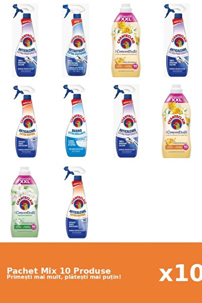 Chanteclair Set 10 Mix: 7 Anticalcar (Parfumat, Puternic, Rapid, Stralucire), 3 Balsam (Mosc Alb, Portocale)