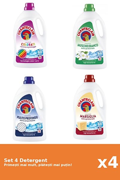 Chanteclair Set 4 Detergent Chanteclair: 1x Color, 1x Mosc Alb, 1x Clasic, 1x...