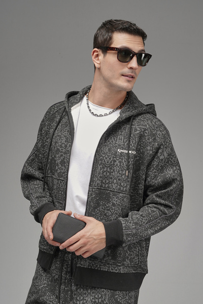 Butik Trend Biz Ethnic Patterned Hooded Piece Set