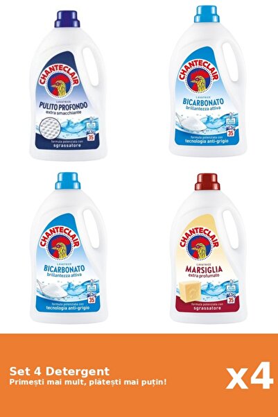 Chanteclair Set 4 Detergent Chanteclair: 1x Clasic, 2x Bicarbonat, 1x Marsilia