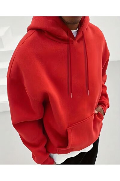 FAVORİST Men's Hooded Plain Unprinted Sweatshirt