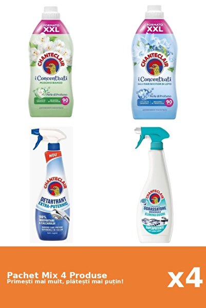 Chanteclair Set 4 Mix Chanteclair: 2 Balsam (Lotus, Mosc Alb), 1 Anticalcar (Puternic), 1 Degresant (AntiMiros)