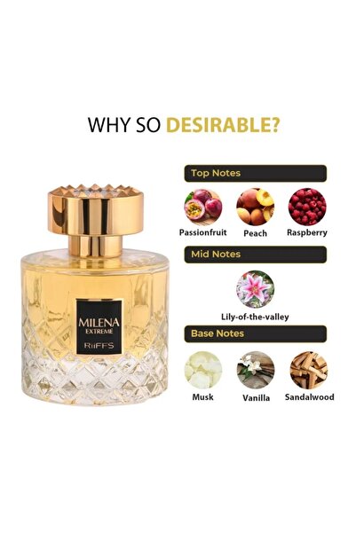 riifs Arabian Perfume Milena Extreme Riiffs - 100ml, Peach, Raspberry, Vanilla and Sandalwood