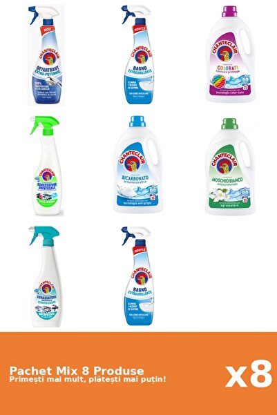 Chanteclair Set 8 Mix: 3 AntiC. (Power, Shine), 3 Det. (Bicar., Color, Musk),...