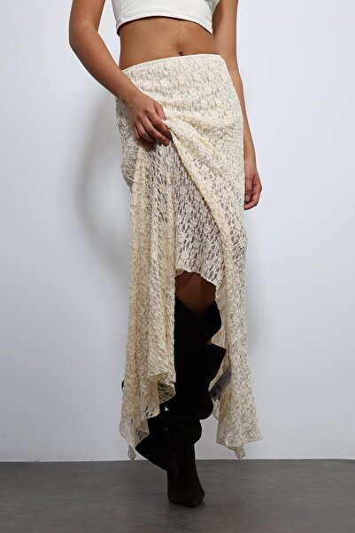 Antioch Ecru Lace Midi Skirt