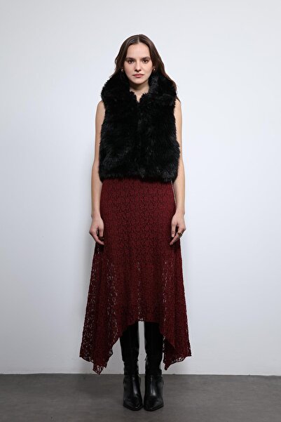 Antioch Black Plush Look Vest