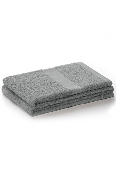 Deco King Bath towel with embroidered cotton border, 425 g/m2, Bamby, 70 x 140 cm, grey