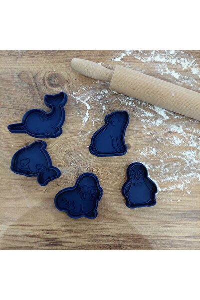 Rafine Studio 3D Polar Animals Themed 5-Piece Cookie Cutter Set - Clay, Play ...