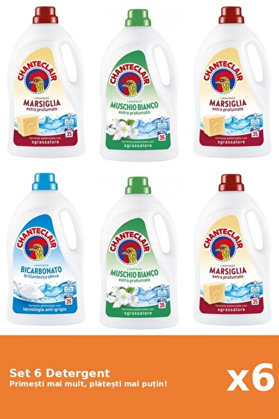 Chanteclair Set 6 Detergent Chanteclair: 3x Marsilia, 2x Mosc Alb, 1x Bicarbonat