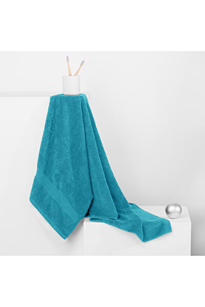 Deco King Bath towel with simple border, 100% cotton, 525 g/m2, Marina, 30 x 50 cm, turquoise
